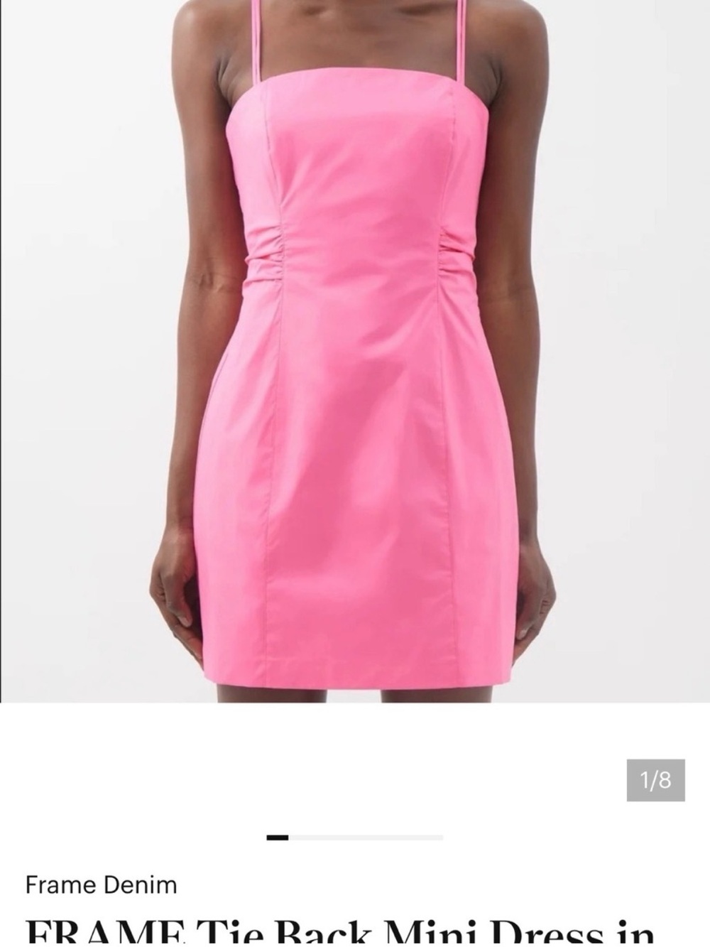 Frame Denim Hot Pink small/petite Square-Neck Mini Dress